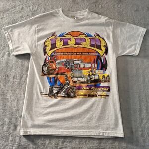Vintage 2005 Illinois Tractor Pull (ITPA) T-Shirt Medium Cotton Blend Gray
